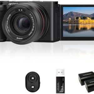 ORDRO G730 5K Mirrorless Camera 12x Optical Zoom, 3.2″ Vari-Angle Touchscreen, Auto/Manual Focus for Vlogging and Photography